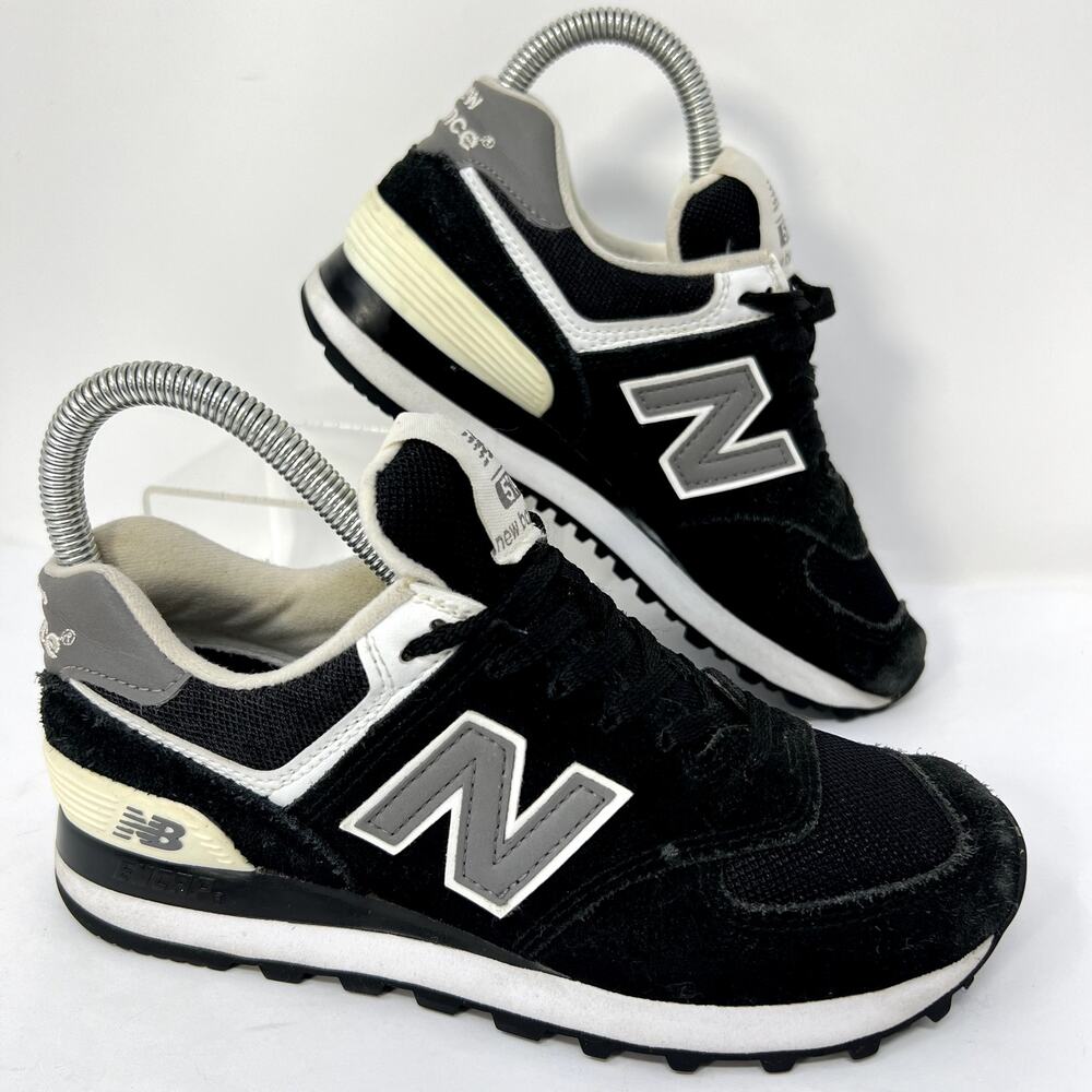 New Balance 574 Classic Athletic Sneakers Shoes Men 5 Black Suede W574SKW